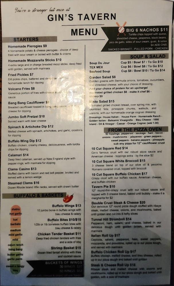 Gin's Tavern Menu image 4